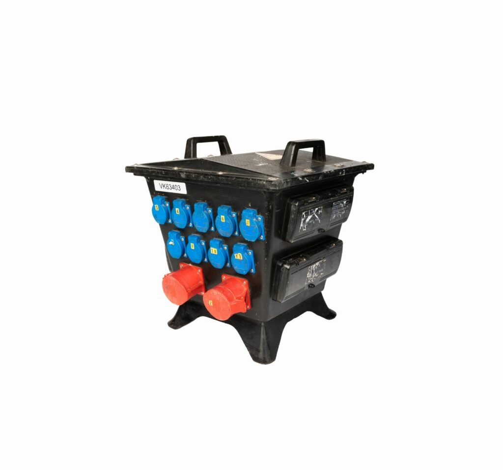 Verdeelkast 63A (doorlus 63A + 2 x 32A + 9 x shuco)